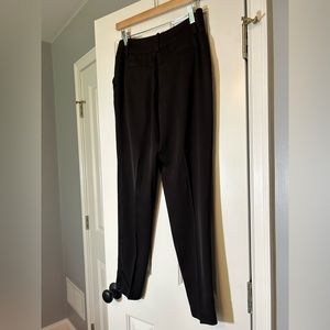 Trina Turk Black Pleated Crop Trousers